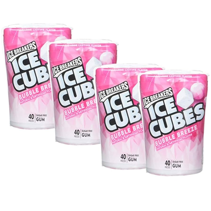 【heres】ICE BANGLE101 Ice Breakers Ice Cubes Wintergreen Sugar Free Gum, 40 ct
